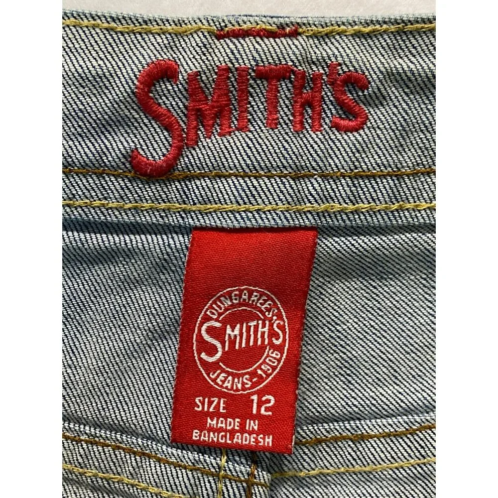 Vintage Smiths Workwear Jeans Calf Length Size 12 Womens 34 x 17 Embroidered - Picture 3 of 4